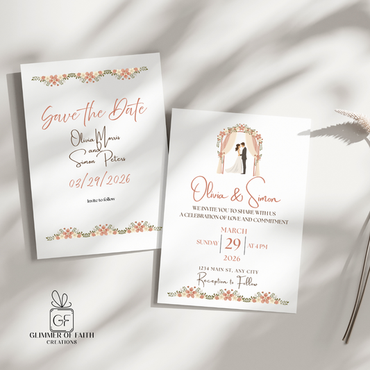 Blush & Neutral Wedding Invitation Suite